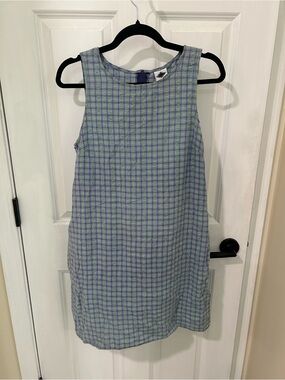 Sleeveless Plaid Shift Dress in Lavender and Mint